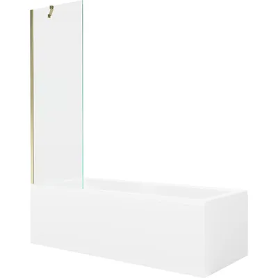 Obrázok produktu pre Mexen Cubik obdĺžniková vaňa 160 x 70 cm s obkladom a 1-krídlovou sprchovou zástenou 60 cm, Transparentné, Zlatá - 550316070X950