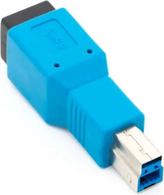 Produktbild von SYSTEM-S USB 3.0 Adapter Typ B Stecker zu Typ B Buchse Kabel in Blau