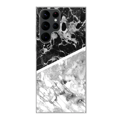 Produktbild von MuchoWow® Handyhülle Schutzhülle Hülle für Samsung Galaxy S22 Ultra Marmor - Schwarz - Weiß - Luxus Silikon Softcase Handy Hülle - Abbildung