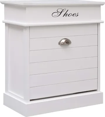 Produktbild von Schuhschrank Weiß 50 x 28 x 58 cm Paulownia Holz