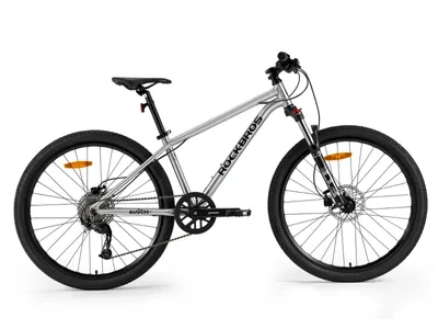 Obrázek produktu pro ROCKBROS Darwin Boys Bike 26 Inch MTB 9 Speed Shimano Shock Fork Aluminium Frame For 14-17 Years Silver (Size 150-170 cm)