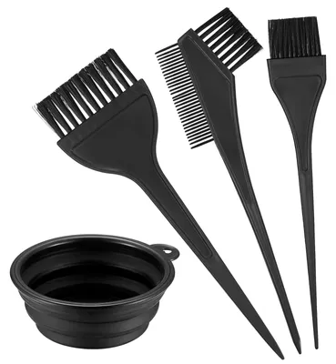 Immagine prodotto di Pennelli per tintura capelli - Set di 3 pezzi - Pennello colorazione capelli con ciotola - Plastica - Set per tintura