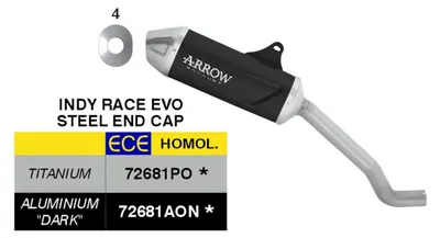 Produktbild von ARROW Slip-On Auspuff genehmigt Indy Race EVO schwarze Aluminium für Morbidelli T502X