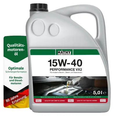 Produktbild von MATHY SAE 15W-40 Performance VX2 5,0 l - Mineralisches Motoröl