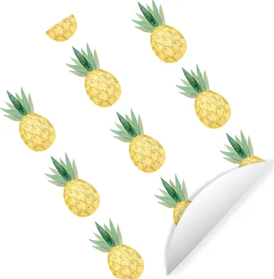 Produktbild von MuchoWow® Runde Wandtattoo - Wandsticker Tapete Aufkleber Ananas - Obst - Schablonen Ø 80 cm Selbstklebend und Repositionierbar - Wandaufkleber - Kreis - Mauerkreis - Wand Bilder - Wandsticker - Wohnzimmer Dekoration - Dekoration für die Wände - Aluminium - Babyzimmer