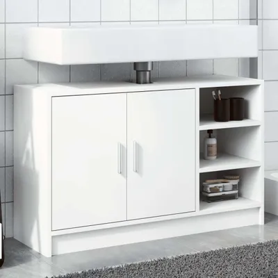 Produktbild von Möbel Waschbeckenunterschrank Weiß 90x29x55 cm Holzwerkstoff - Badezimmer 848122