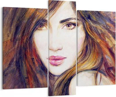 Produktbild von Bild auf Leinwand - Leinwandbild - Frau Gesicht Lippen - 95x80cm - Wand Bild - Wanddeko - Wandbilder - Leinwanddruck - Bilder - Kunstdruck - Wanddekoration - Leinwand bilder - Wandkunst - CB95x80-3986