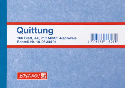 Produktbild von Quittungsblock A6 quer 100 Blatt Packung mit 10 Stück