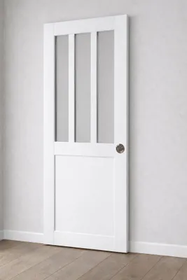 Immagine prodotto di Porta scorrevole da officina bianca H204 x L83 cm, serratura di blocco GD MENUISERIES