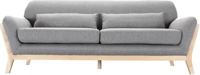 Produktbild von Miliboo - Sofa skandinavisch 3 Plätze Grau Holzbeine YOKO
