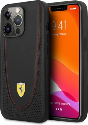 Image de Ferrari iPhone 13 Pro Backcover Case Stiched - Rouge