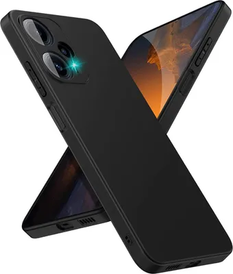 Produktbild von Silikon Hülle für Xiaomi Poco F5 5G Schutzhülle Matt Schwarz Backcover Handy Case