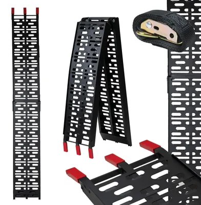 Produktbild von TRUTZHOLM 1 x Auffahrrampe klappbar 228 cm Traglast 340 kg Alu gelocht Motorradrampe Rampe schwarz