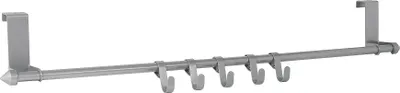 Produktbild von axentia Türgarderobe 5 variable Haken, silber