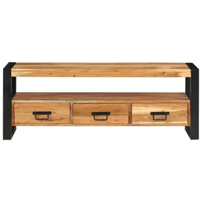 Image de vidaXL Armoire TV 120x30x45 cm en bois massif d'acacia