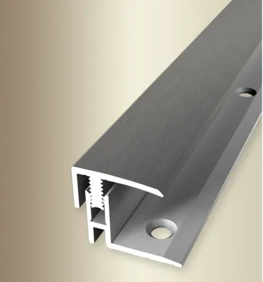 Produktbild von PROVISTON | Einschubprofil | Parkettausgleich | Breite: 21 mm | Höhenausgleich: 12 - 17 mm | Länge: 2000 mm | Aluminiumprofil | Edelstahloptik | 1 Stück