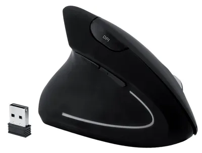 Image de MediaRange Souris sans fil verticale pour gauchers, noire