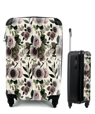 Produktbild von MuchoWow® Koffer Handgepäck Trolley Rollkoffer Kleine Reisekoffer mit 4 Rollen - Blumen - Rosen - Blätter - Cabin Size < 55x40x23 cm & 55x40x20 cm - Fotokoffer - Kabinenkoffer - Boardgepäck - Reise-Box - Reisekoffer - Reisegepäck - Koffer mit Bild - Trolley für Kinder