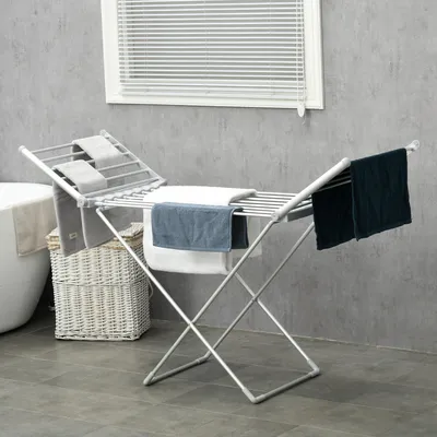 Produktbild von Sweiko Wäscheständer mit Heizfunktion, 45-55 ℃, zusammenklappbar, 144L x 53B x 96H cm