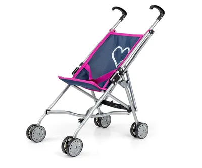 A doll stroller on a white background.
