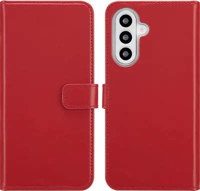 Productafbeelding van Selencia Echt Leren Bookcase voor de Samsung Galaxy A26 - Rood