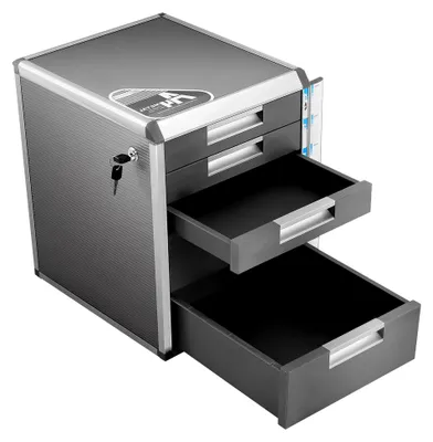 Produktbild von Abschließbare Metall-Schubladenbox mit 5 Fächern, 32 x 35 x 40 cm