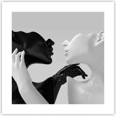 Produktbild von Poster - Poster ohne Rahmen - Schwarz Weiß Statue - 40x40 cm - Wand Bild - Wanddeko - Wandbilder - Kunstposter - Wandposter - Bilder - Kunstdruck - Wanddekoration - Wandbild - P2XAC40x40-4736