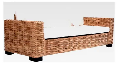Produktbild von Gartensofa 3-Sitzer mit Sitzpolstern und Kissen aus Rattan