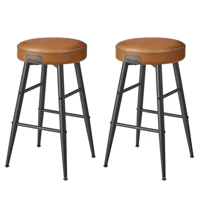 Produktbild von VASAGLE ECHO Kollektion Barhocker, 2er Set, Barstuhl, Kunstleder, karamellbraun