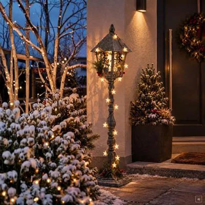 Immagine prodotto di abc HOME | Lanterna di Natale | LED | A batteria | Grande | 76 cm H, Immagine generata dall'IA
