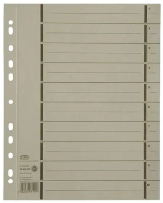 Zdjęcie produktu dla Elba 400004668 Trennblätter mit Perforation - A4 Überbreite, grau, 100 Stück