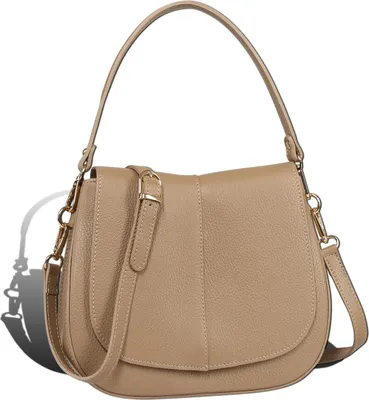 Immagine prodotto di Borsa Toscanto color taupe e beige, borsa a tracolla media 28x22x14 cm D2OTT178UI3