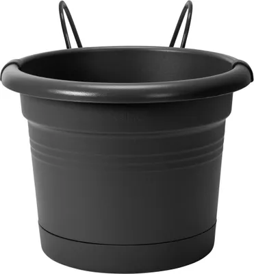 Produktbild von Elho Blumentopf + Halter Green Basics Ø 20 x 18,5 cm lebhaft schwarz