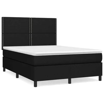 Produktbild von vidaXL Boxspringbett mit Matratze Schwarz 140x190 cm Stoff