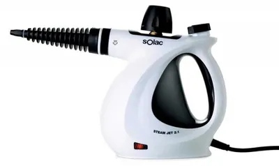 Produktbild von Solac Steam jet 2.1, Tragbarer Dampfreiniger, 0,35 l, Schwarz, Weiß, Tasten, Drehregler, 3,5 m, 1050 W