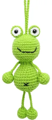 Immagine prodotto di Appeso a forma di rana, decorazione per auto, peluche, 16 cm, fatto a mano