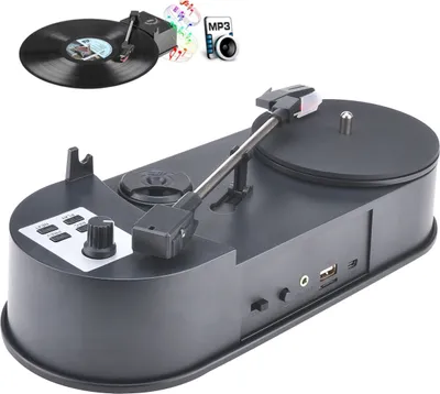 Produktbild von B08D HIFI Plattenspieler Rekordspieler mit MP3-Konverter – USB & Micro SD Anschluss, Vinyl zu MP3 Digitalisierung