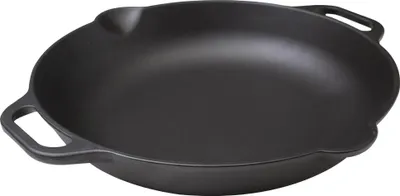 Obrázek produktu pro Victoria 37574 Pánev Paella litinová indukční 33cm na oheň, litinová pánev bez teflonu černá