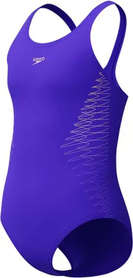 Image de Maillot de bain Speedo Placement Muscleback violet pour filles de 13 à 14 ans