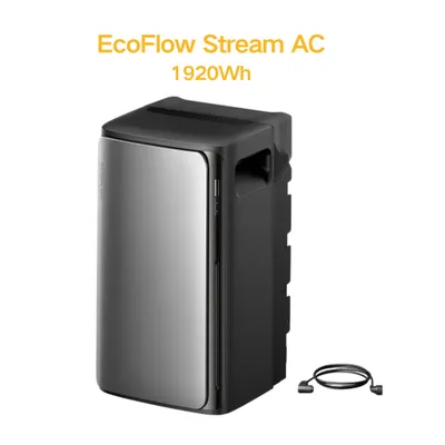 Zdjęcie produktu dla Elektrownia balkonowa Powerness z akumulatorem, akumulator EcoFlow STREAM AC o pojemności 1,92 kWh, w 100% kompatybilny ze wszystkimi elektrowniami balkonowymi, 800 W, dwukierunkowy (0% VAT)