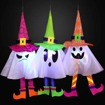 Obrázek produktu pro JOYIN Halloween Ghost LED Lanterns 3 Pack - venkovní dekorace a párty dekorace