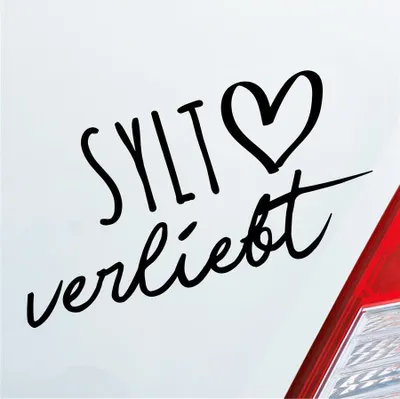 Produktbild von Auto Aufkleber Sylt verliebt Herz Insel Nordsee Liebe Car 19x10 cm Schwarz Glanz Sticker Heckscheibenaufkleber