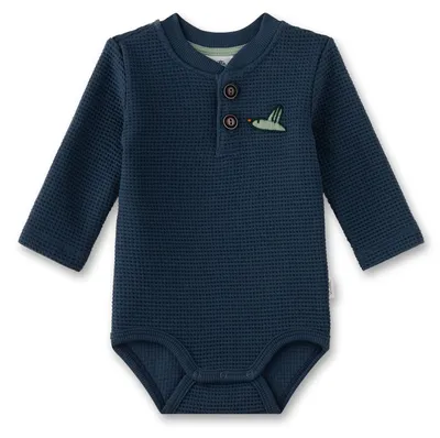 Produktbild von Sanetta Pure Baby-Body langarm blau Vogel 56