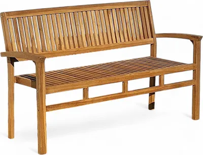 Produktbild von ALEOS. TEAK Design Gartenbank 150cm Parkbank Sitzbank 3-Sitzer Bank Gartenmöbel Holz sehr robust Modell MIAMI