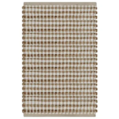 Produktbild von vidaXL Handgewebtes Badematten-Set Jute Stoff Natur und Weiß