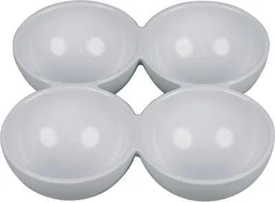 A product shot of a white condiment tray.