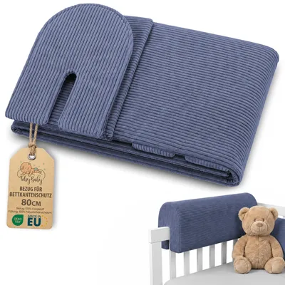 Produktbild von Bezug für Bettkantenschutz nur Hülle ohne Schutz 80 cm Kinderbett Jeansfarbe