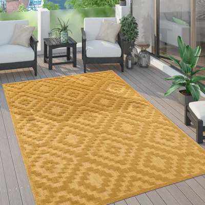 Produktbild von Outdoor Teppich wetterfest Boho & Skandi 3D-Optik für Terrasse, Balkon & Garten Grösse 80x150 cm