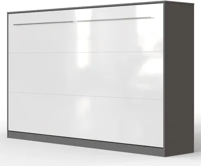 Produktbild von SMARTBett Schrankbett Standard  Anthrazit/Weiss Hochglanzfront 120 Horizontal