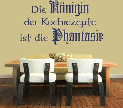 Produktbild von Wandtattoo - Wandaufkleber - Wandtattoo "Die Königin der Kochrezepte" - 90cm x 47cm königsblau - Dekoration Küche Wohnzimmer Wand